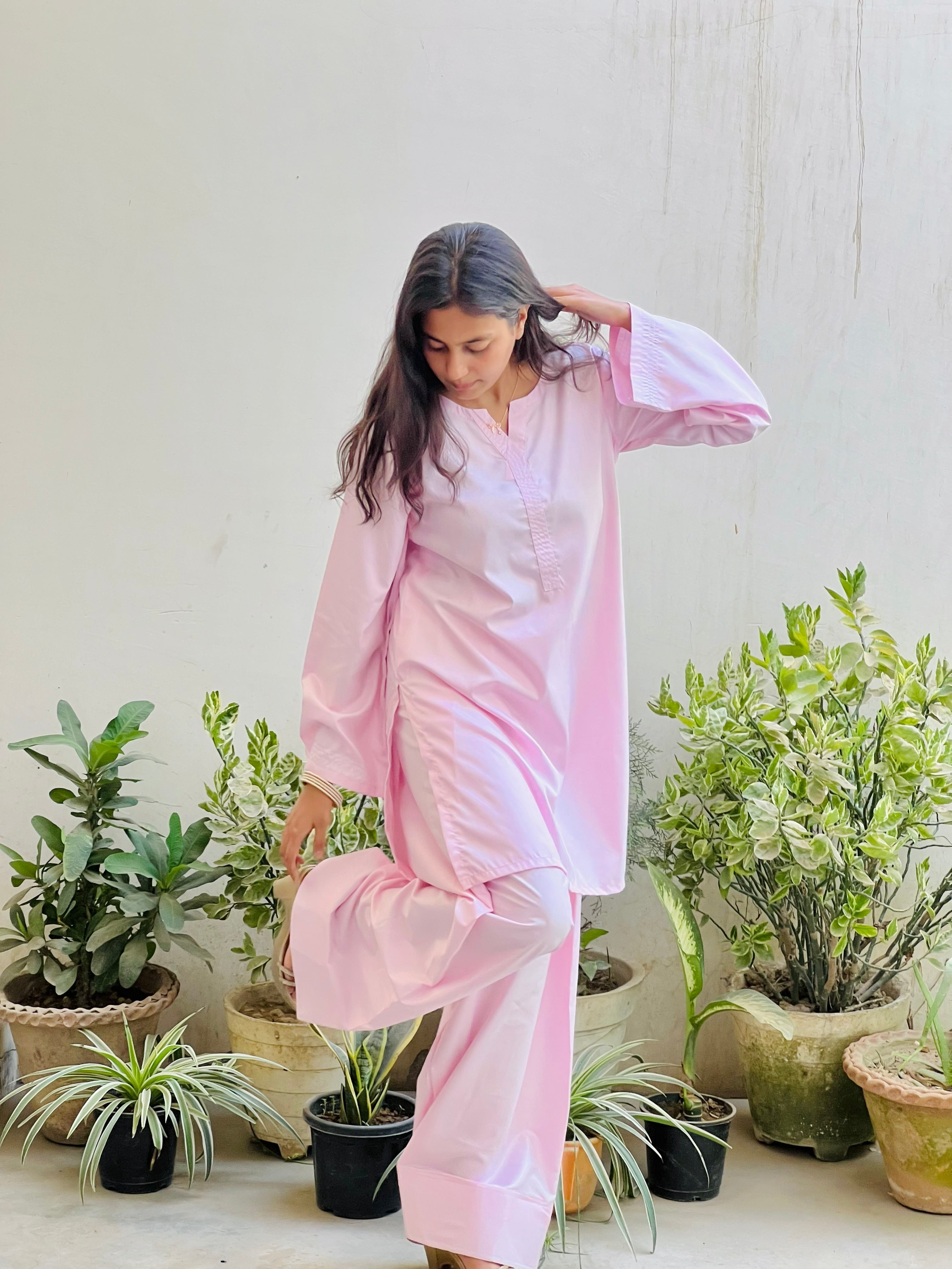 Blush Pink Farsi Salwar Co-ord Set
