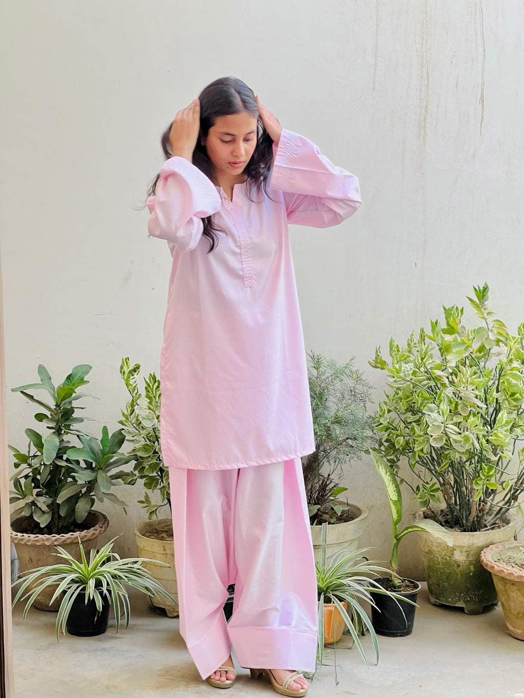 Blush Pink Farsi Salwar Co-ord Set