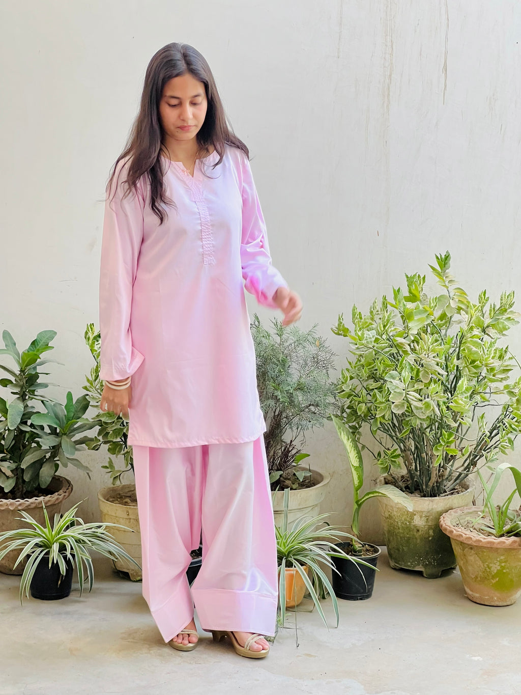 Blush Pink Farsi Salwar Co-ord Set