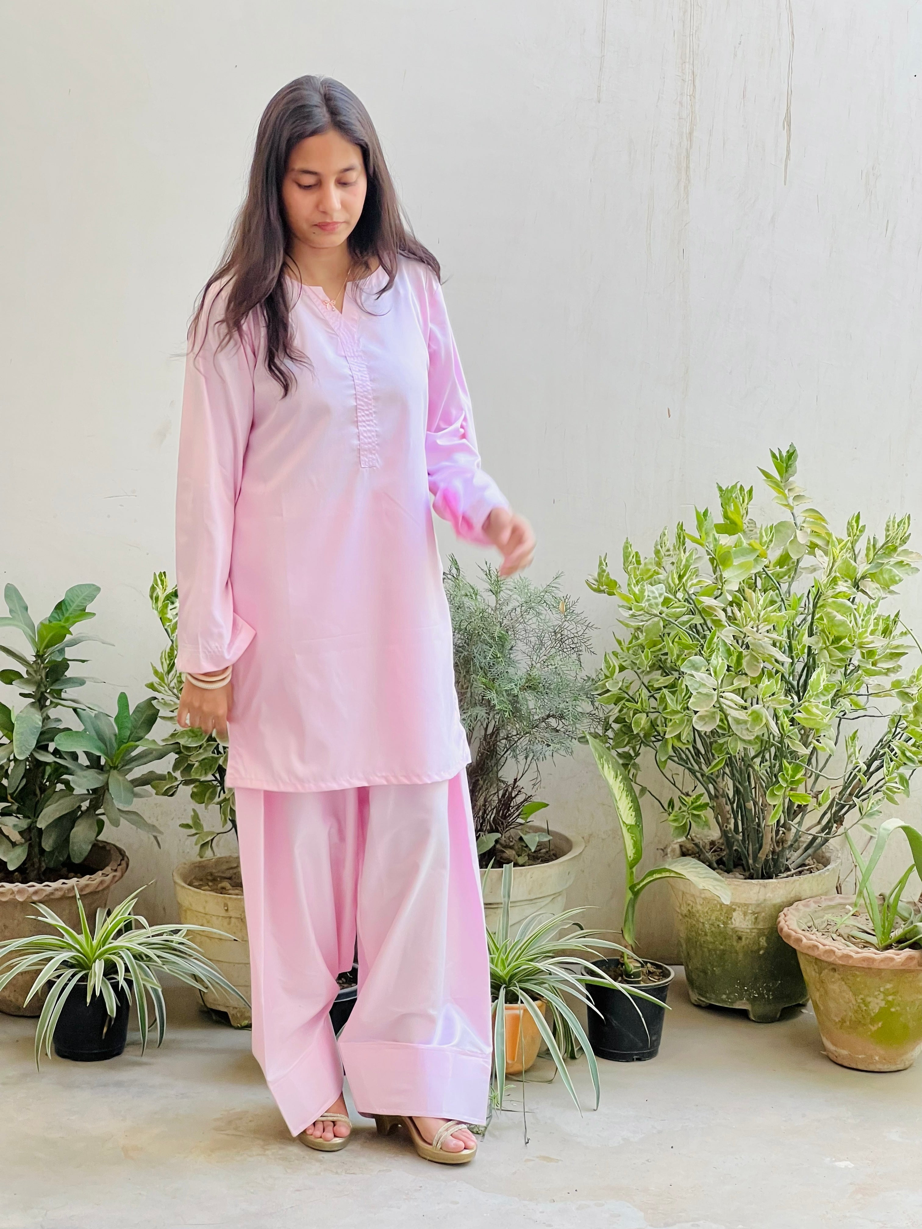 Blush Pink Farsi Salwar Co-ord Set