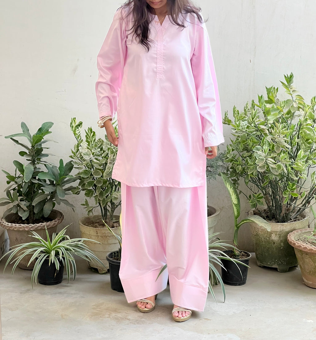 Blush Pink Farsi Salwar Co-ord Set