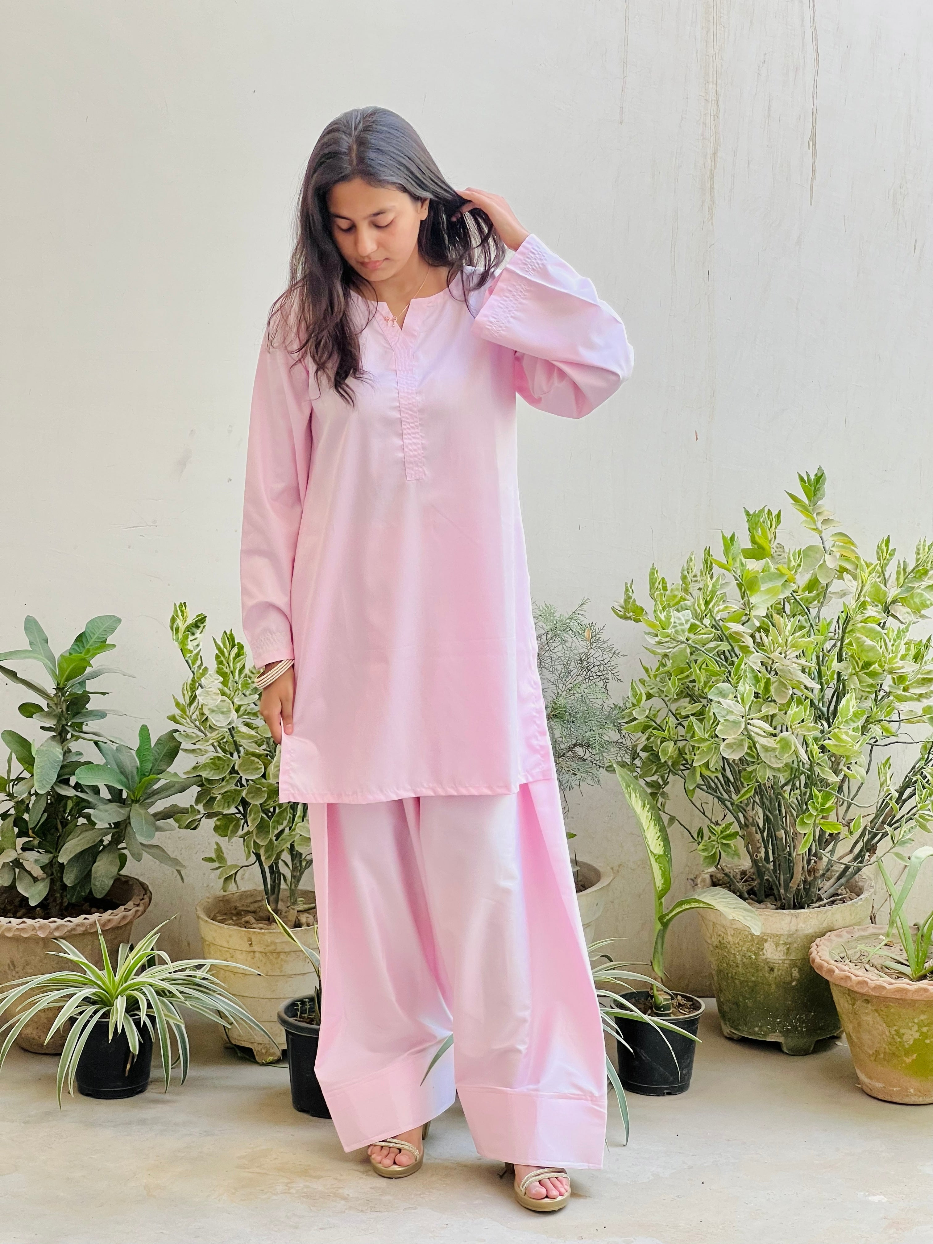 Blush Pink Farsi Salwar Co-ord Set