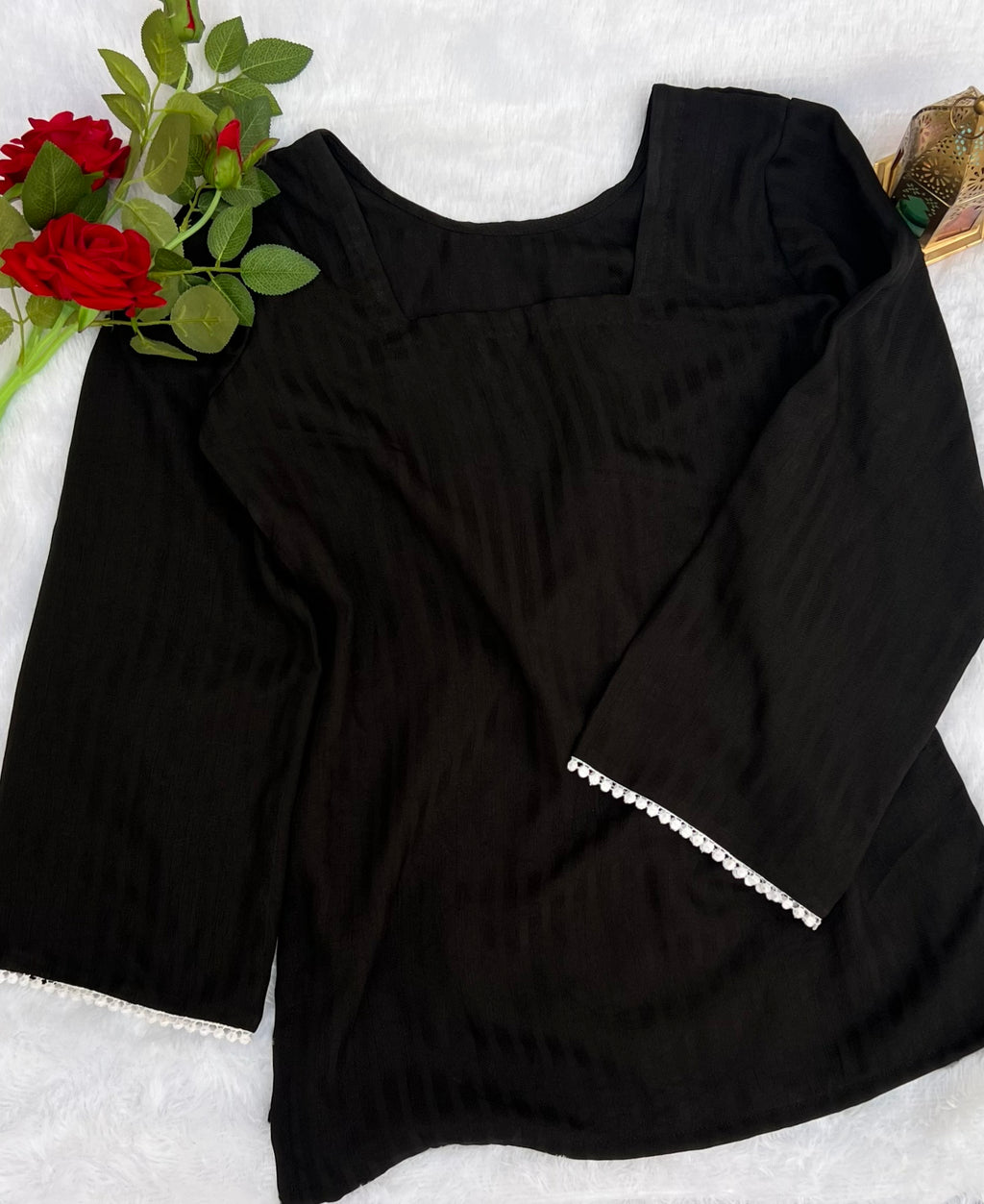Black Corset Style Short Kurti