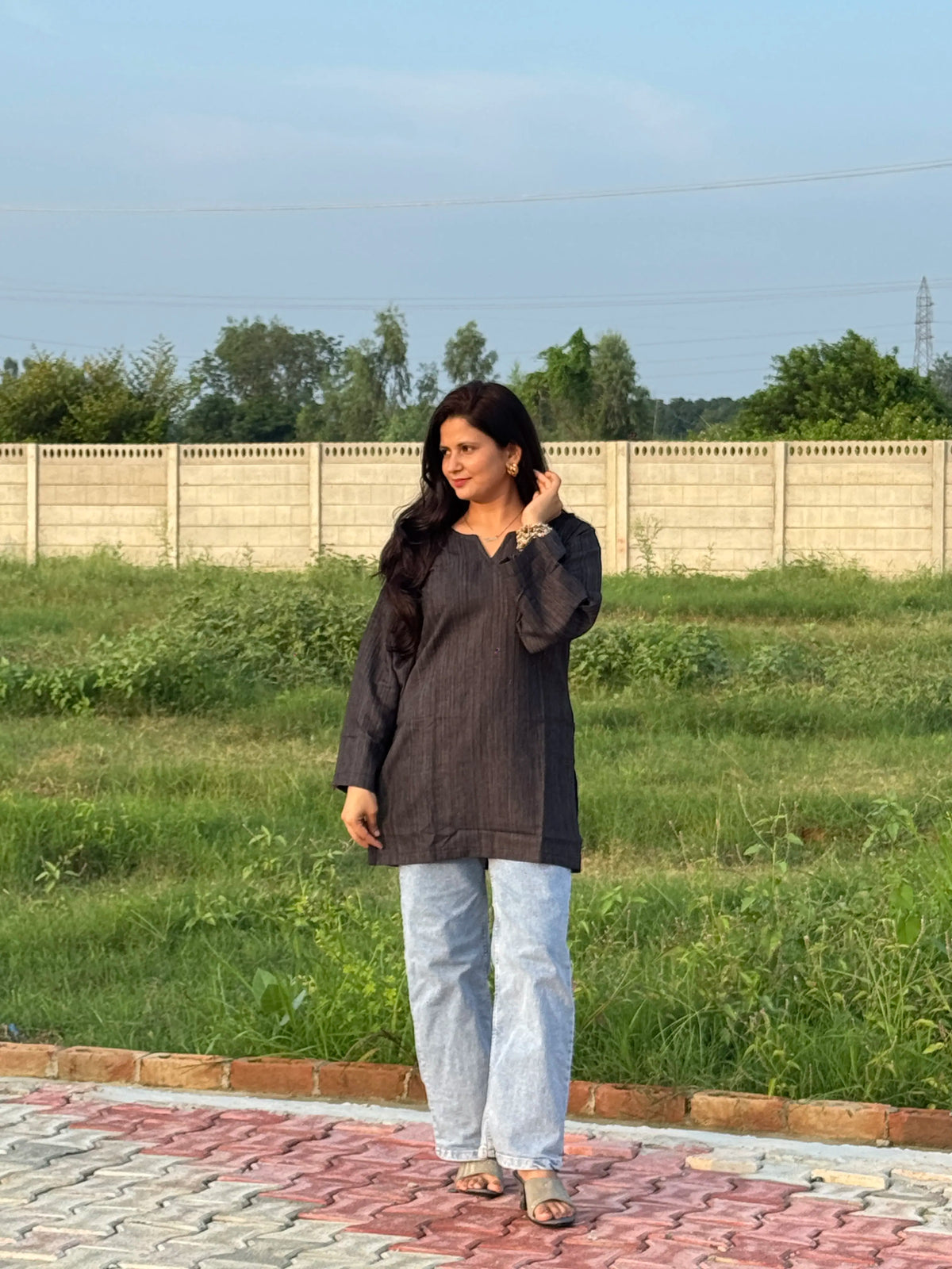 Meher V-Neck Style Short Kurti
