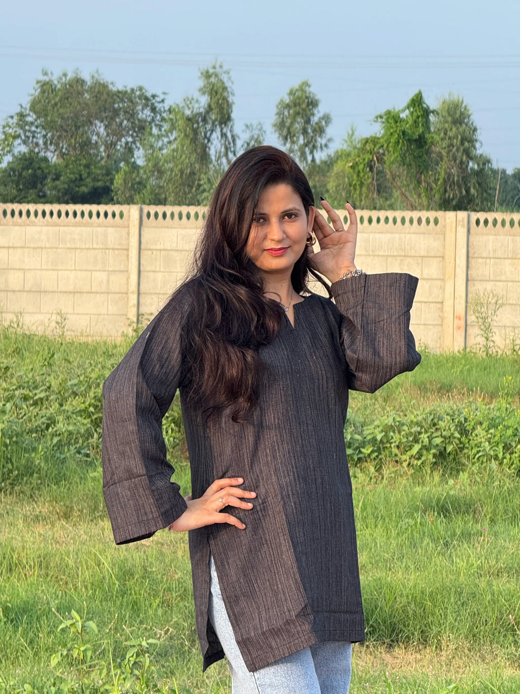 Meher V-Neck Style Short Kurti