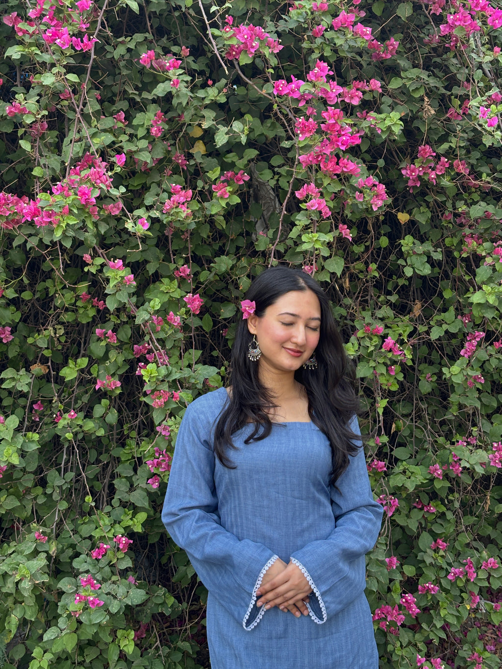 Cloudy Blue Corset Style Short Kurti