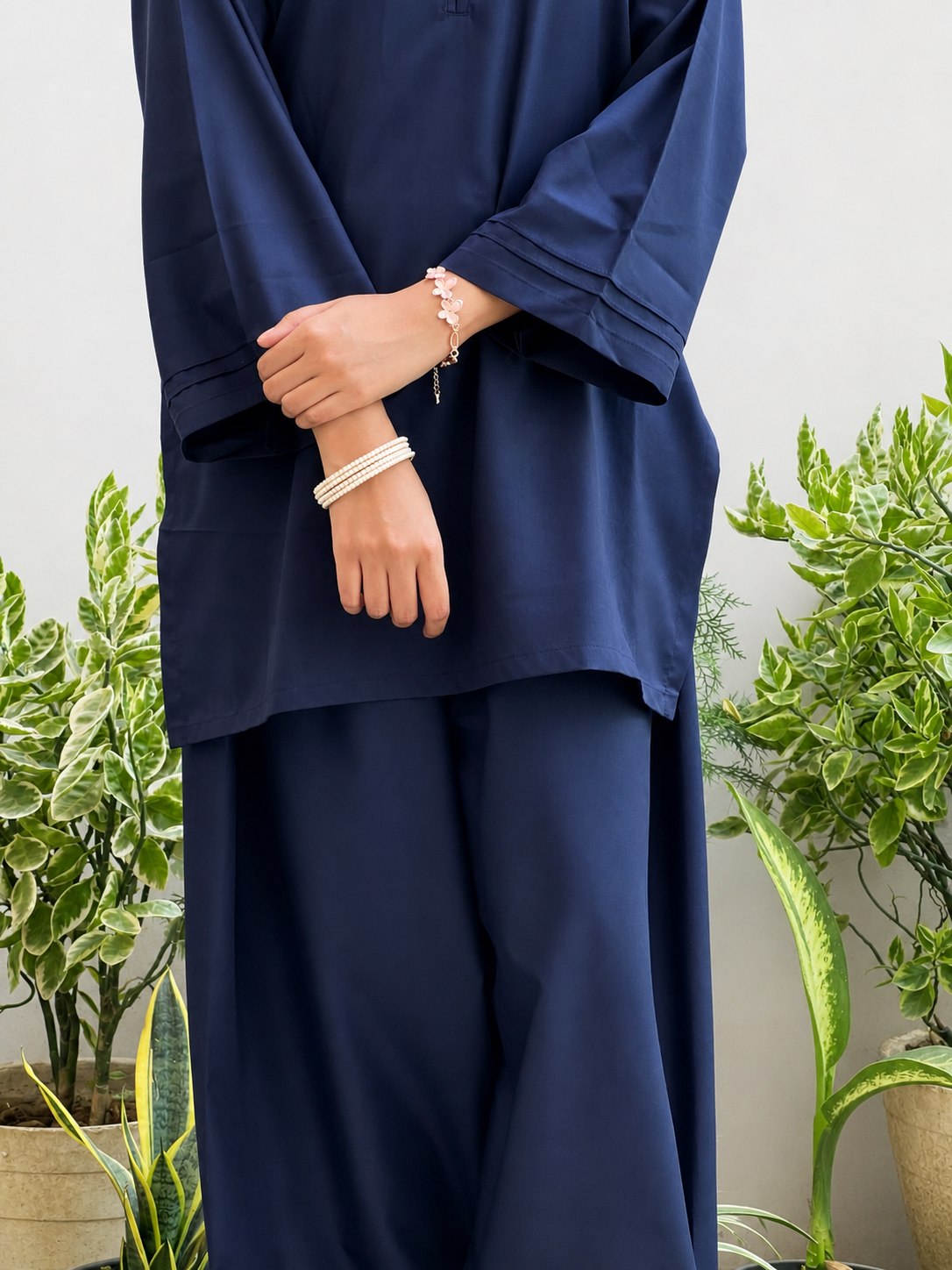 Dark Navy Blue Farsi Salwar Co-ord Set