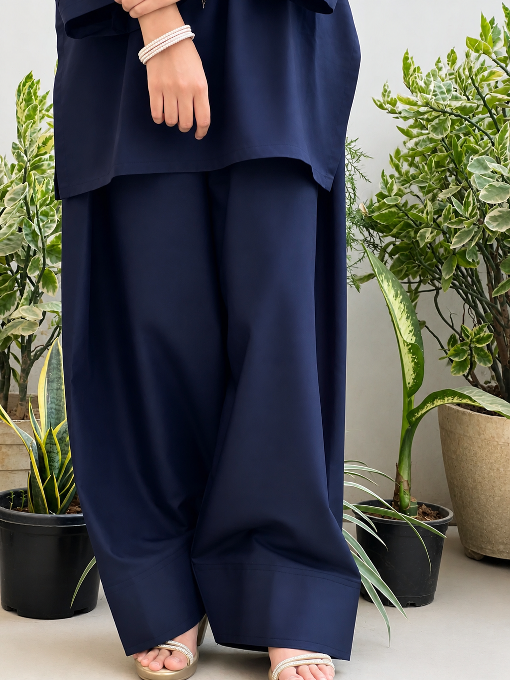 Dark Navy Blue Farsi Salwar Co-ord Set