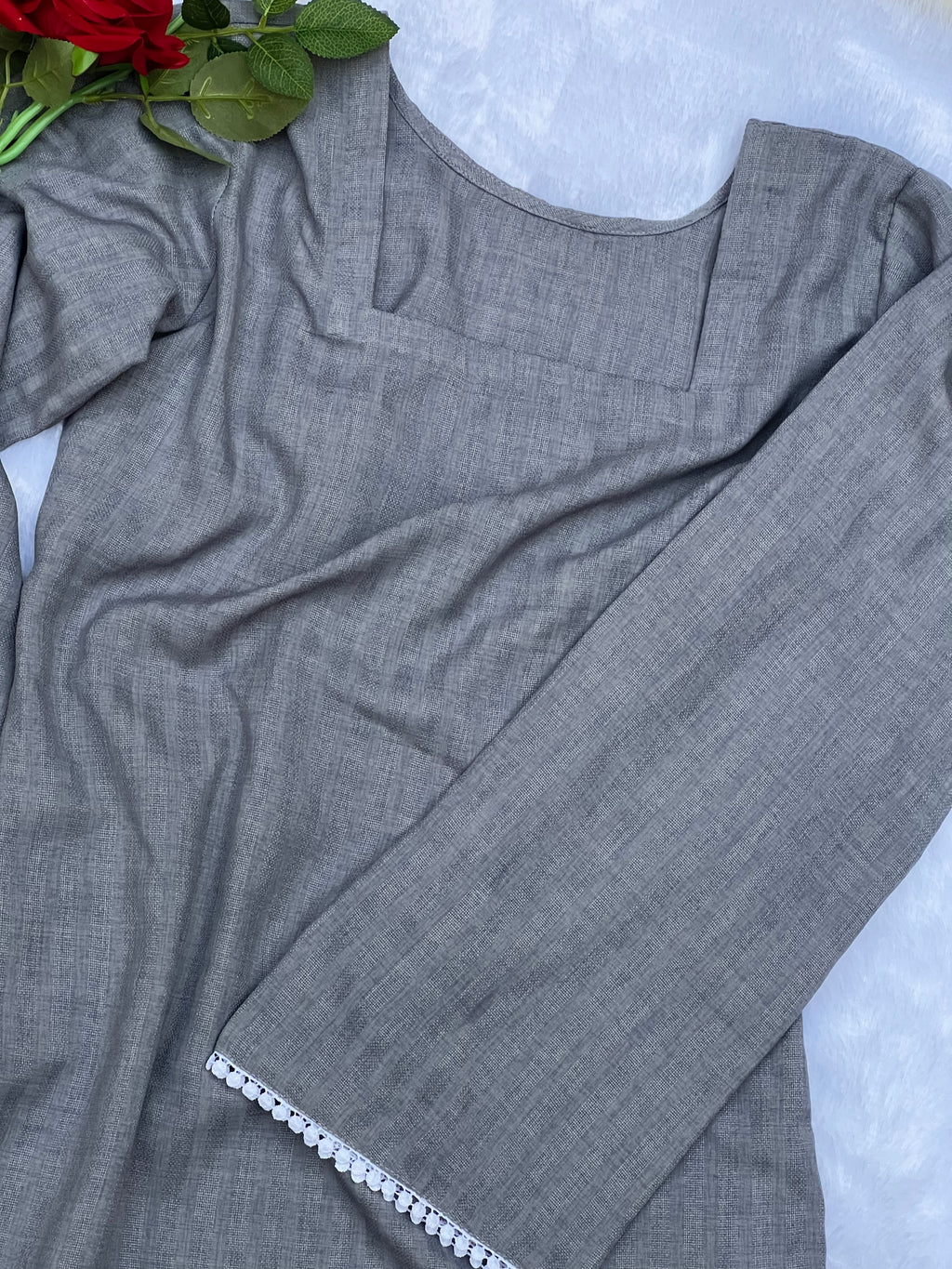 Grey Corset Style Short Kurti