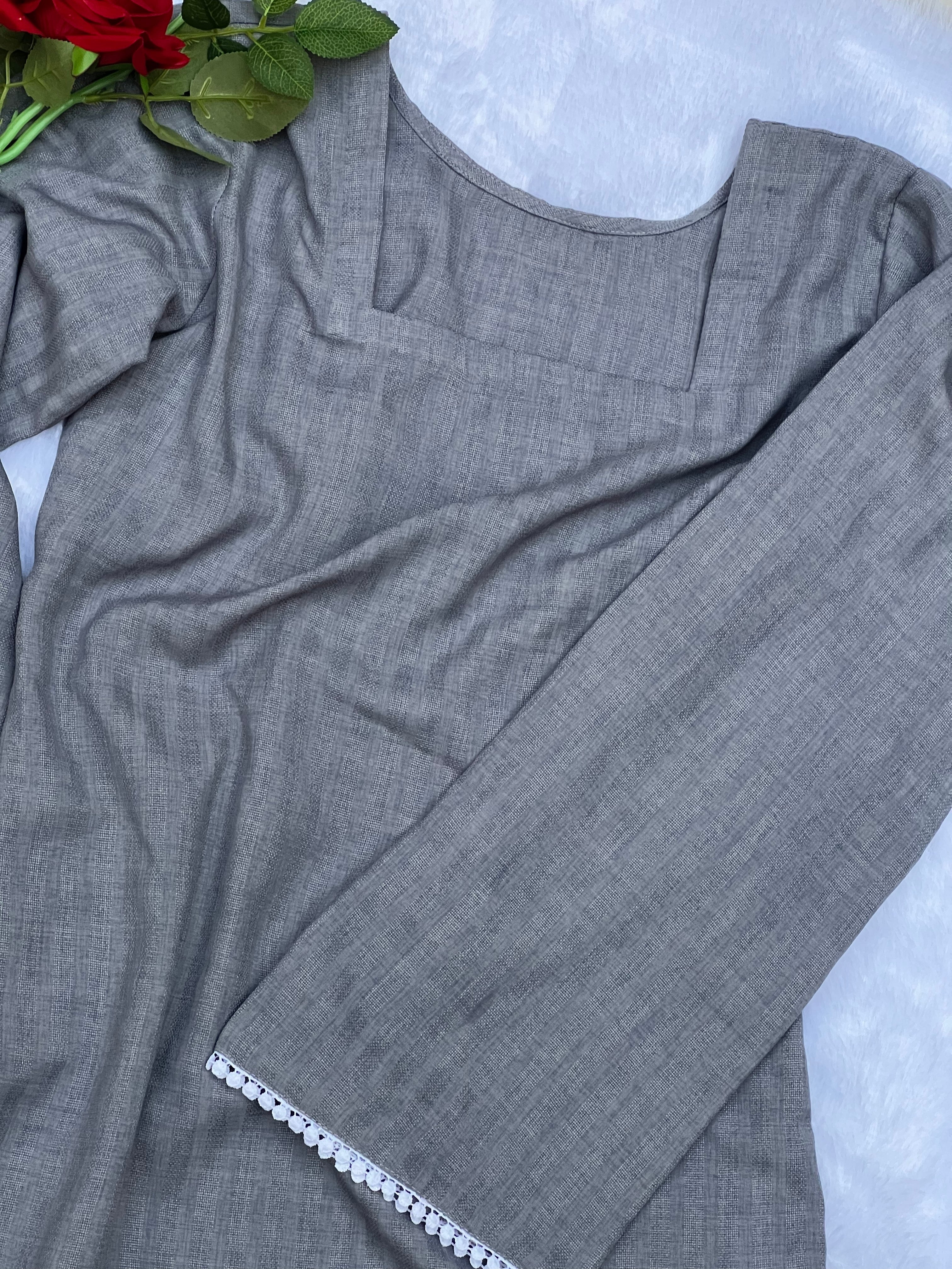 Grey Corset Style Short Kurti