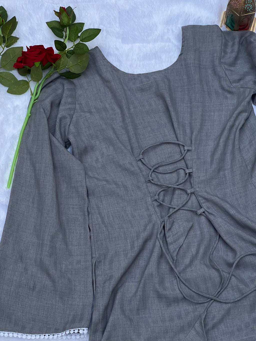 Grey Corset Style Short Kurti