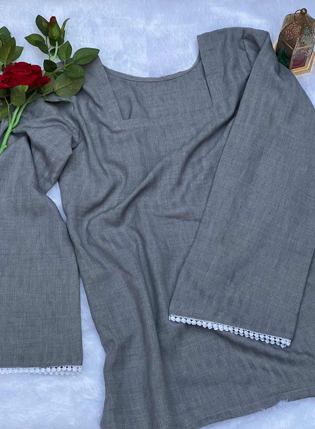 Grey Corset Style Short Kurti