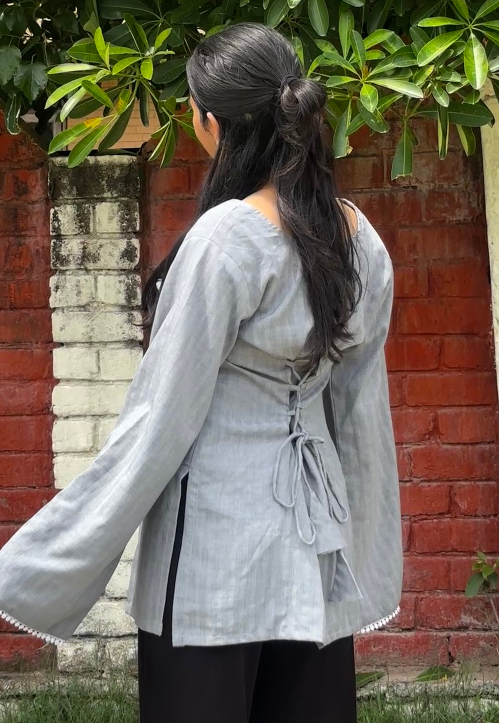 Grey Corset Style Short Kurti