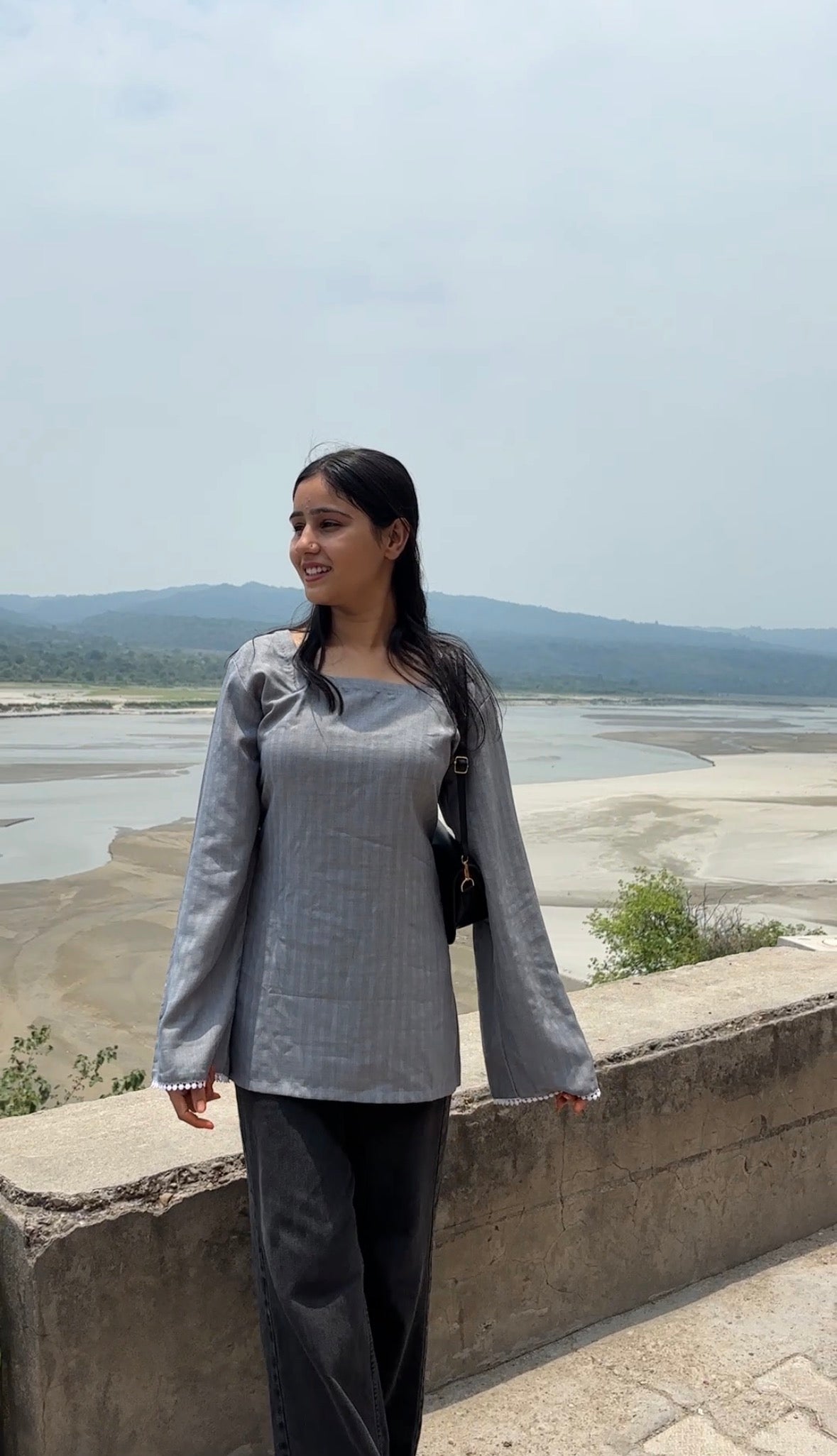 Grey Corset Style Short Kurti