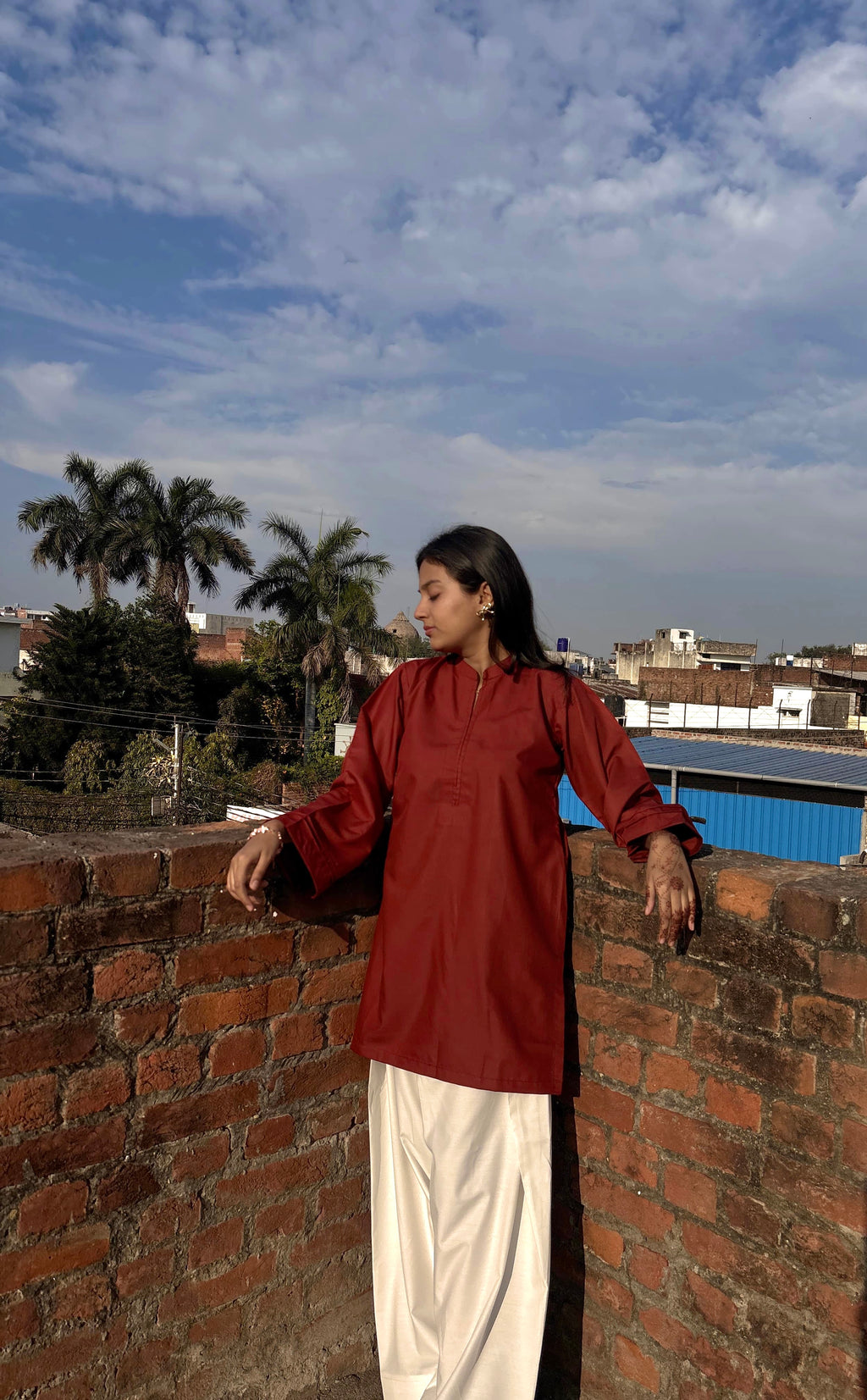 Cherry Maroon Farsi Salwar set