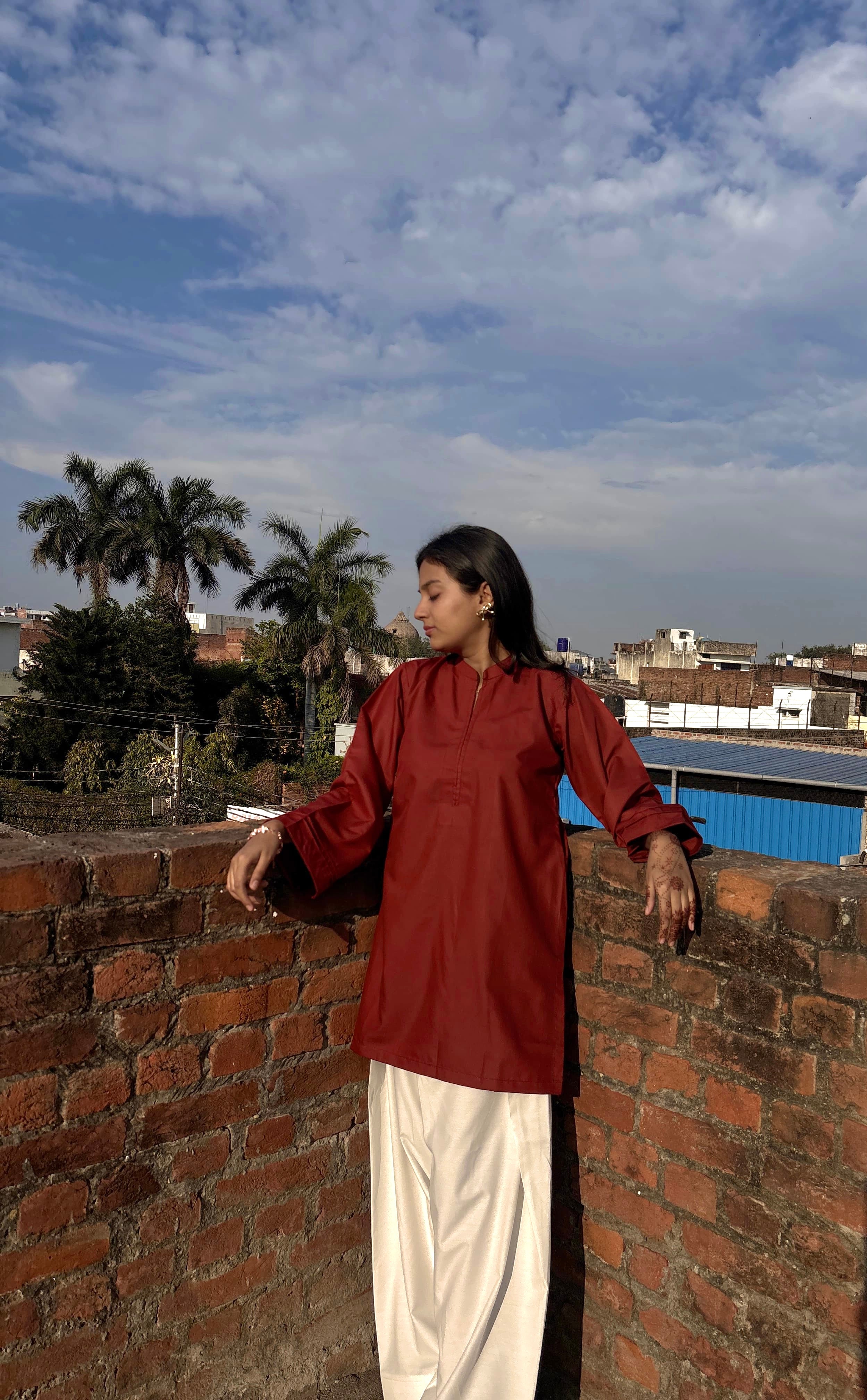 Cherry Maroon Farsi Salwar set