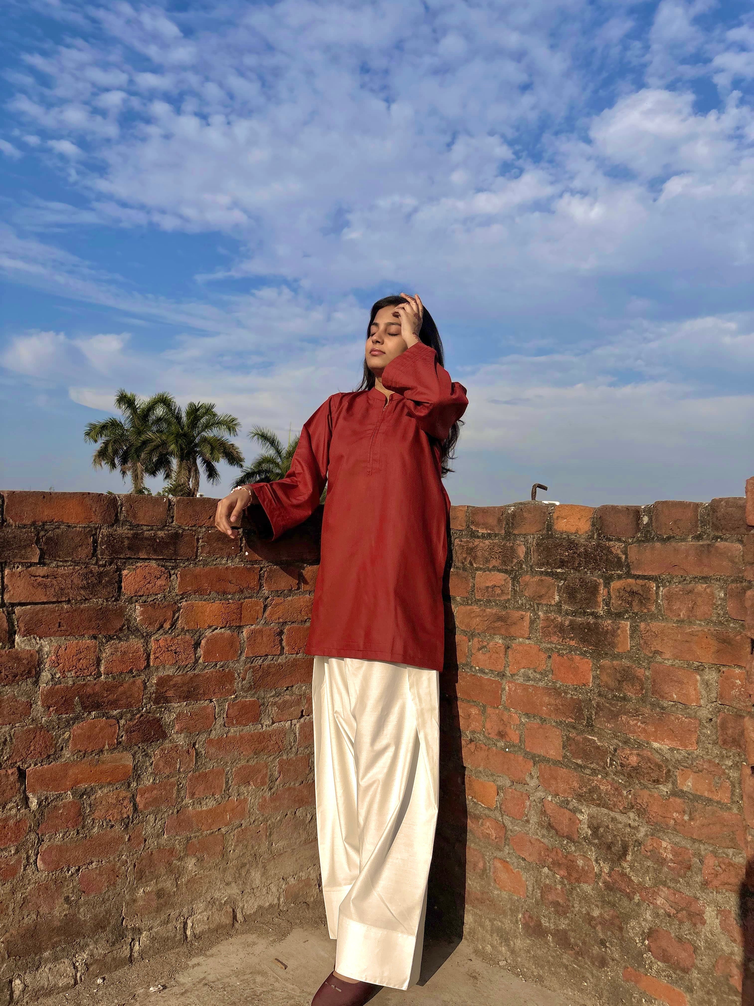 Cherry Maroon Farsi Salwar set
