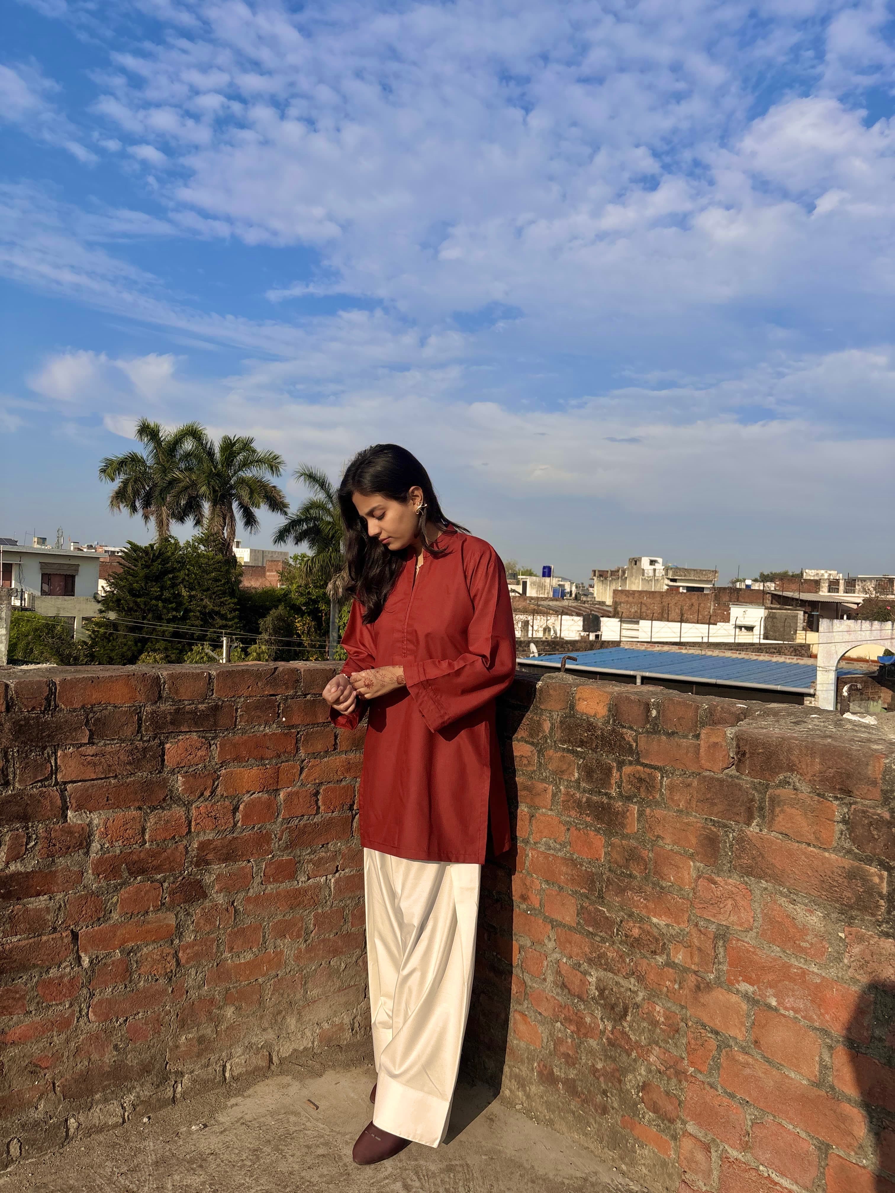 Cherry Maroon Farsi Salwar set