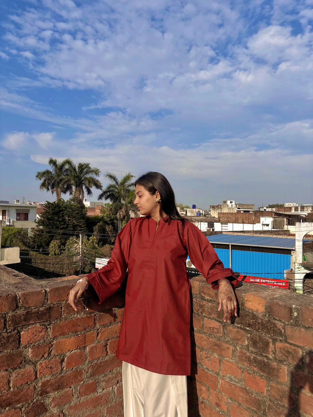 Cherry Maroon Farsi Salwar set