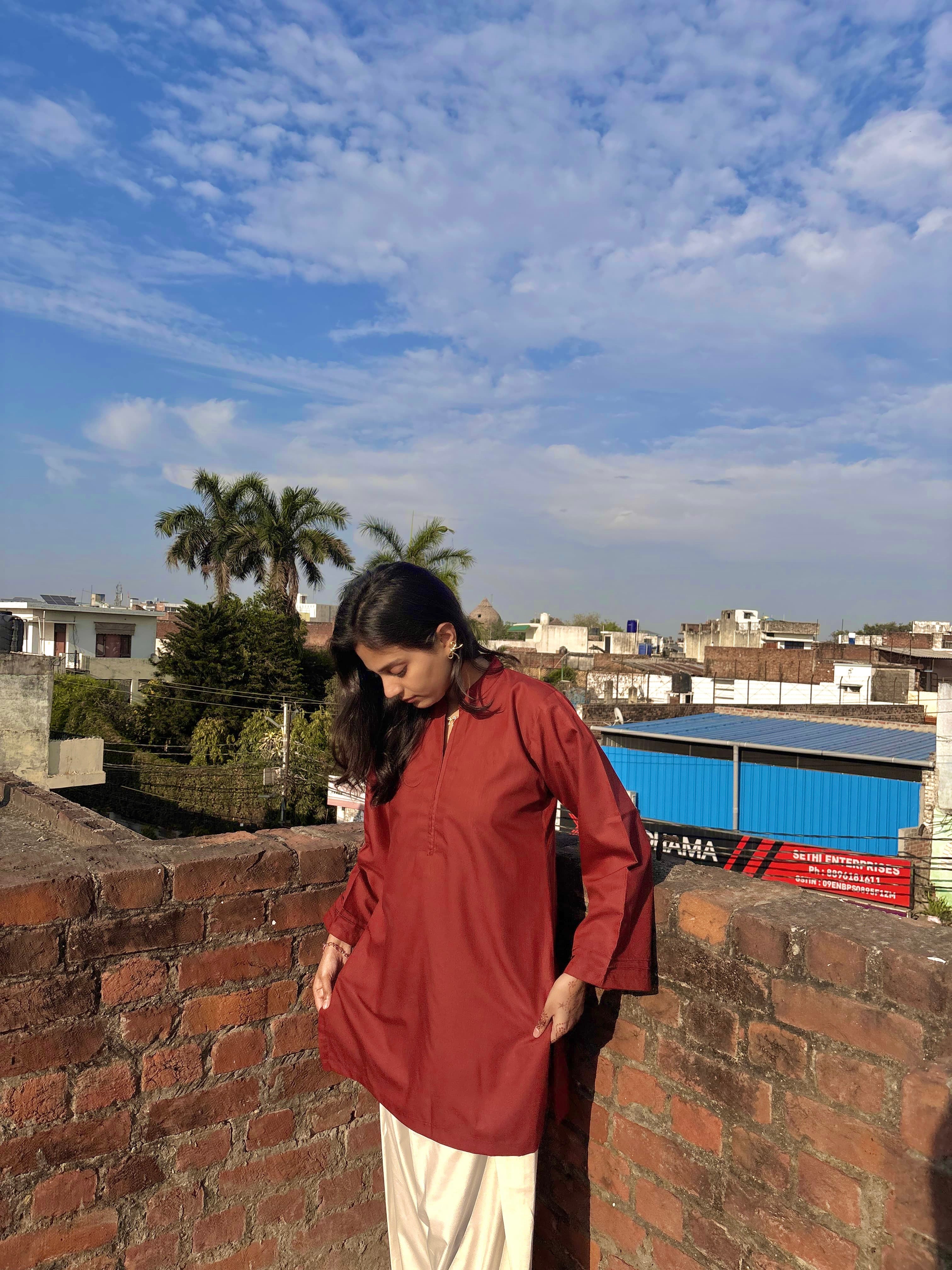 Cherry Maroon Farsi Salwar set