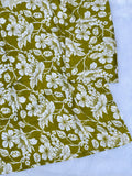 Mustard Olive Floral Printed Short Kurti