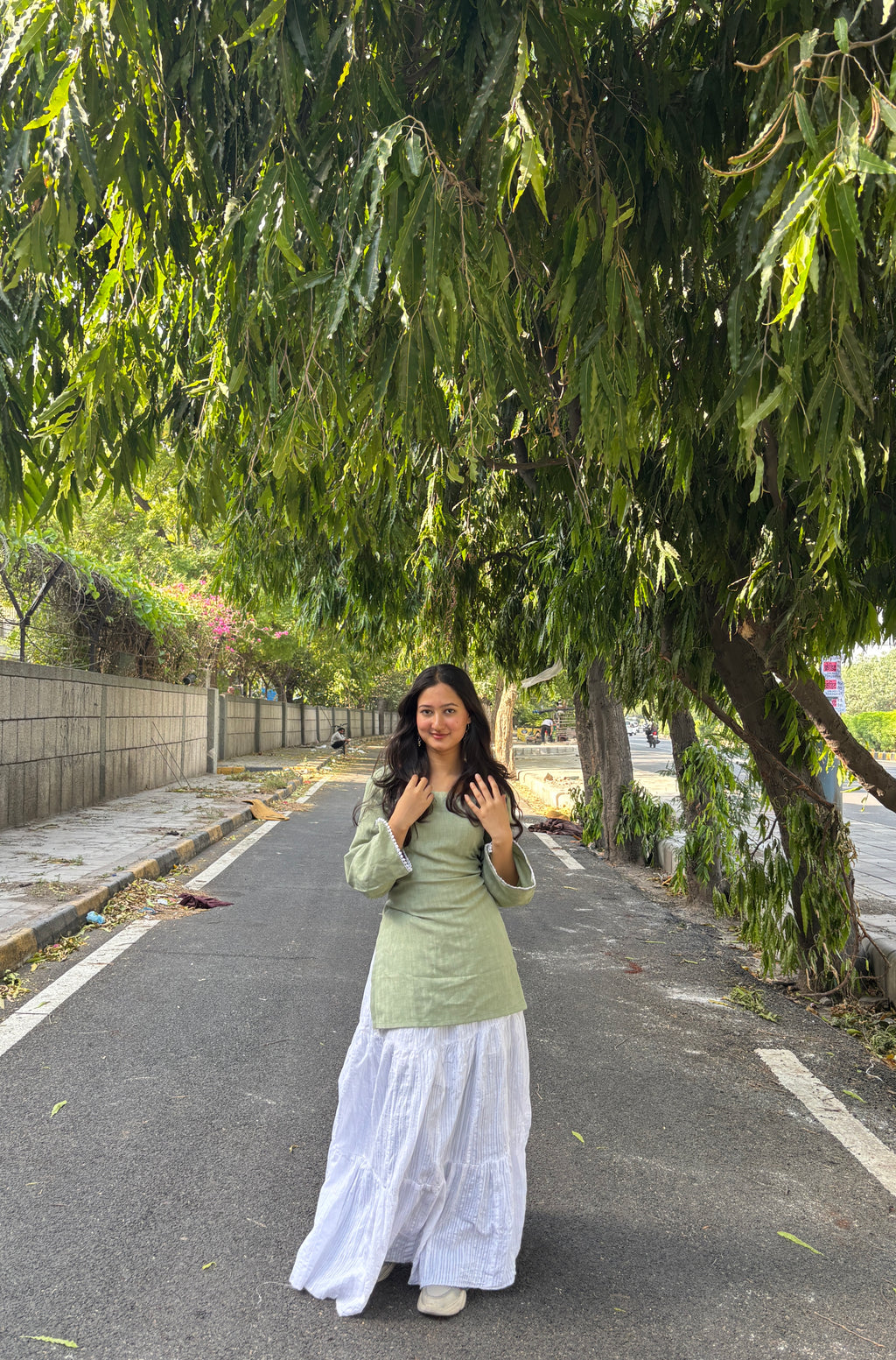 Olive Green Corset Style Short Kurti