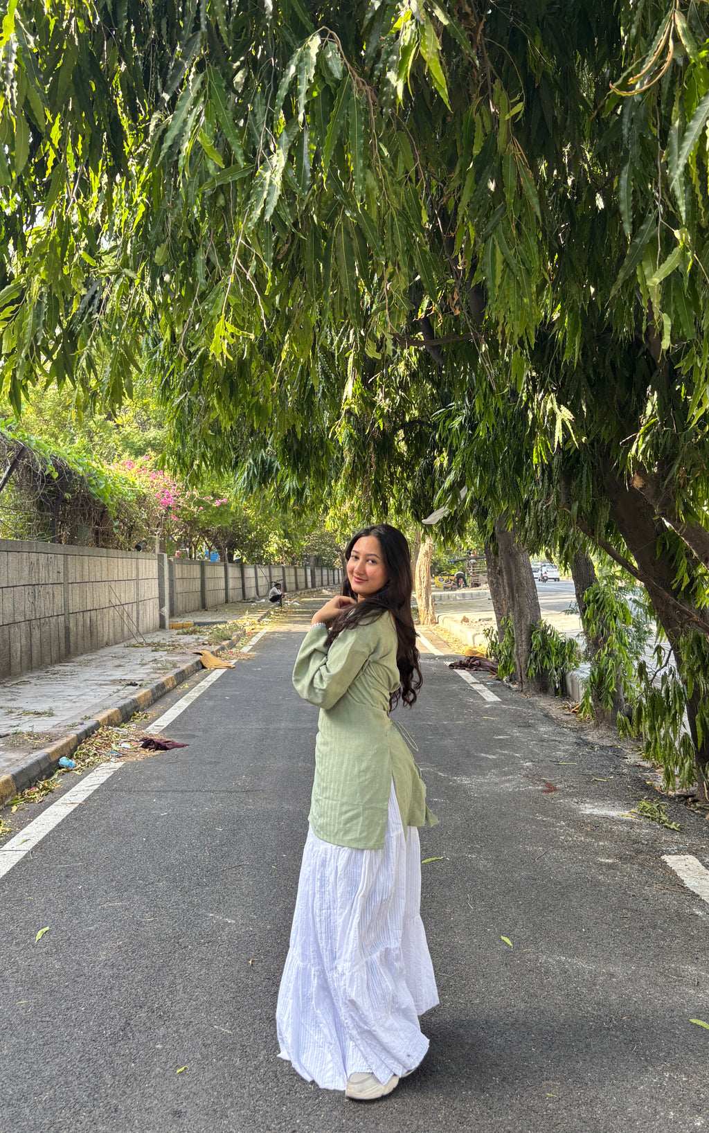Olive Green Corset Style Short Kurti