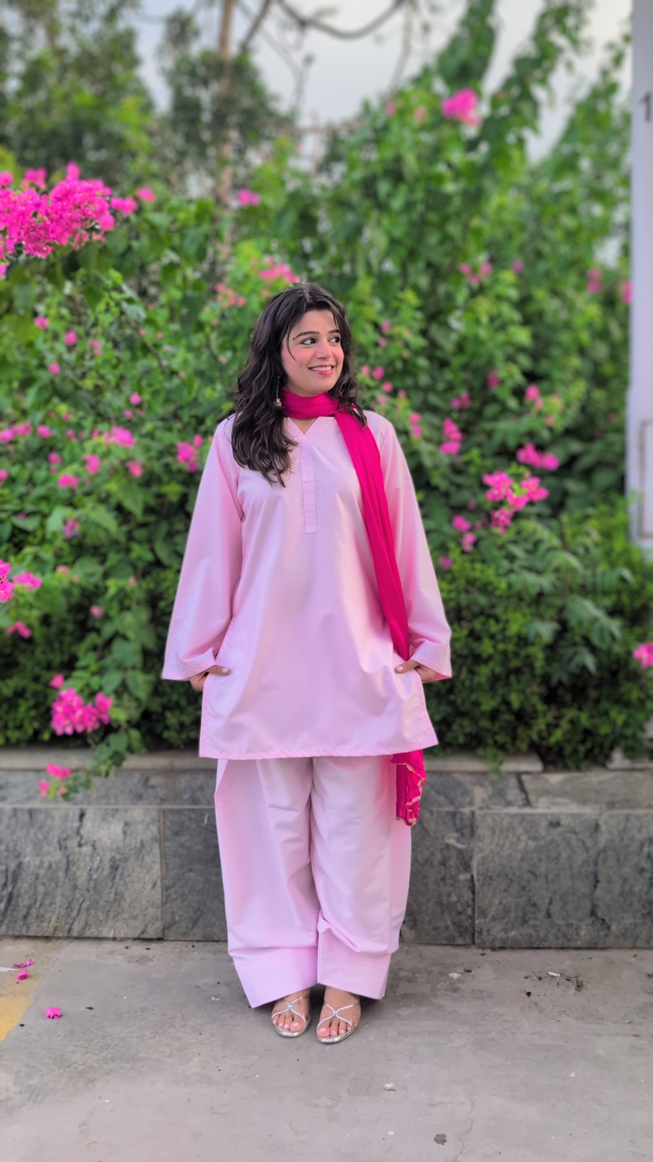 Pink Farsi Salwar set with Dupatta