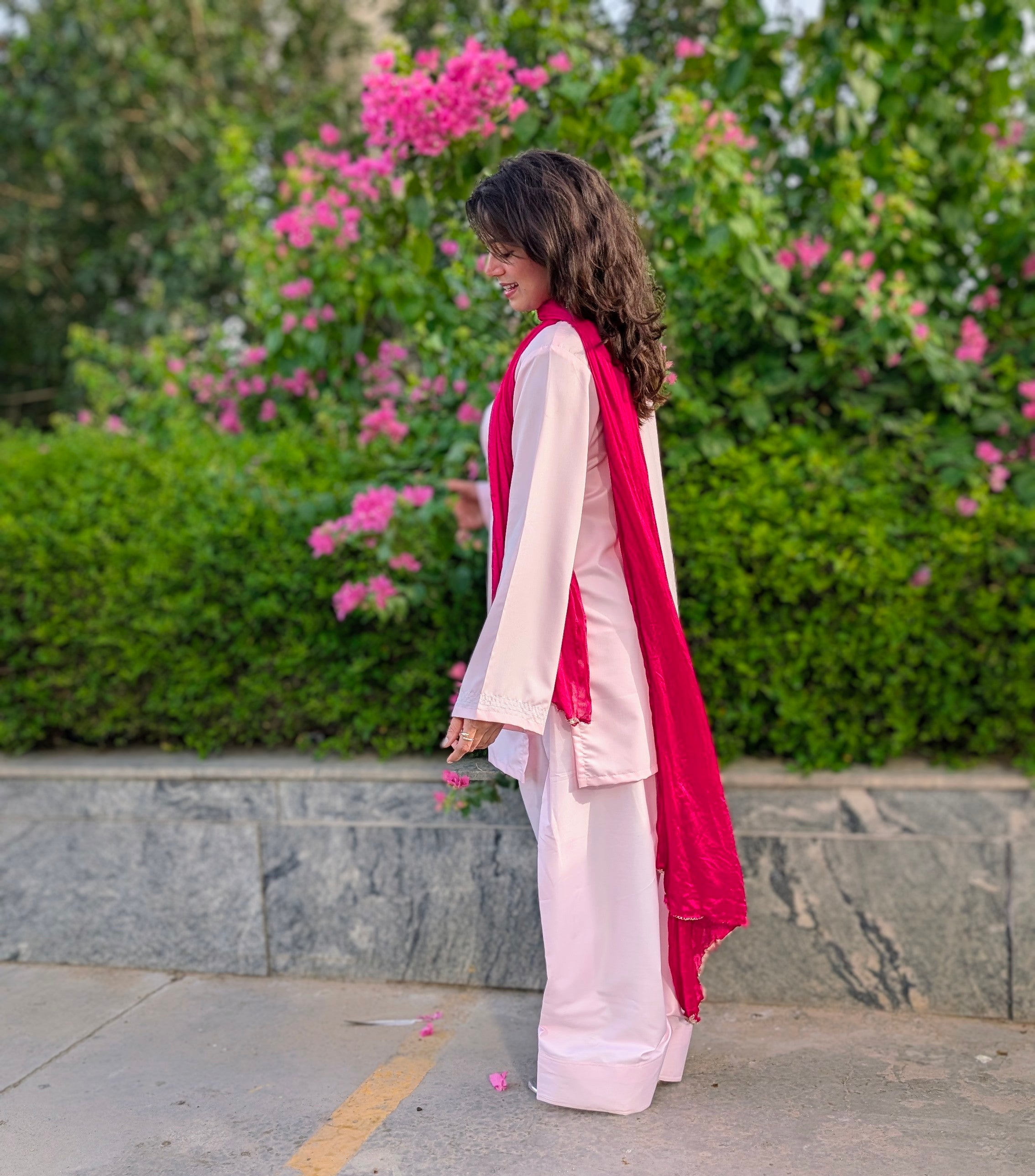 Pink Farsi Salwar set with Dupatta
