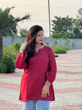 Gulposh V-Neck Style Short Kurti