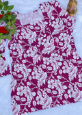 Rani Pink Floral Printed Short Kurti