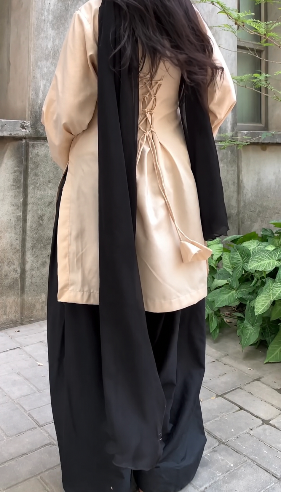 Vanilla Cream Farsi Set with Dupatta