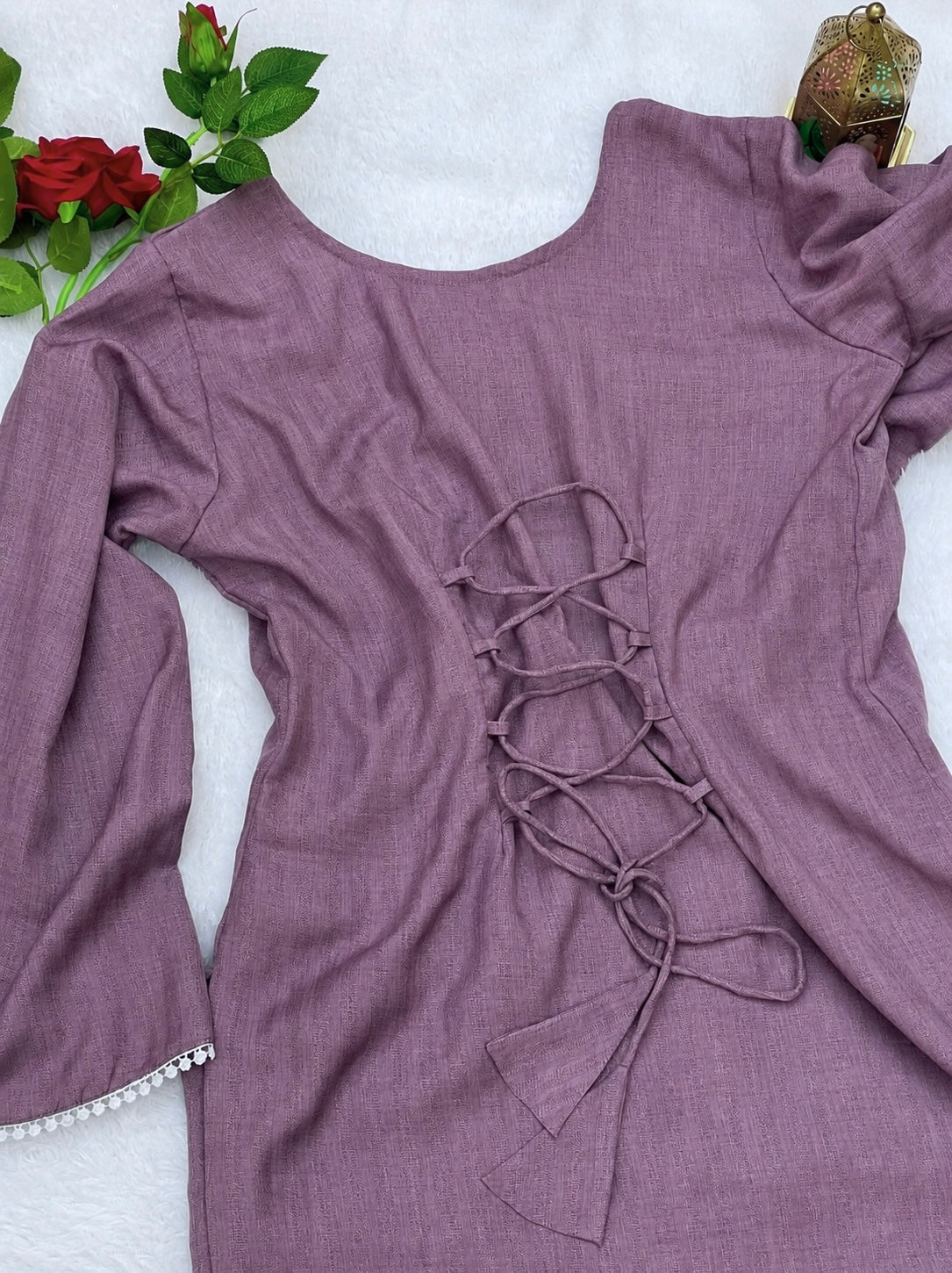 Vintage Rose Corset Style Short Kurti