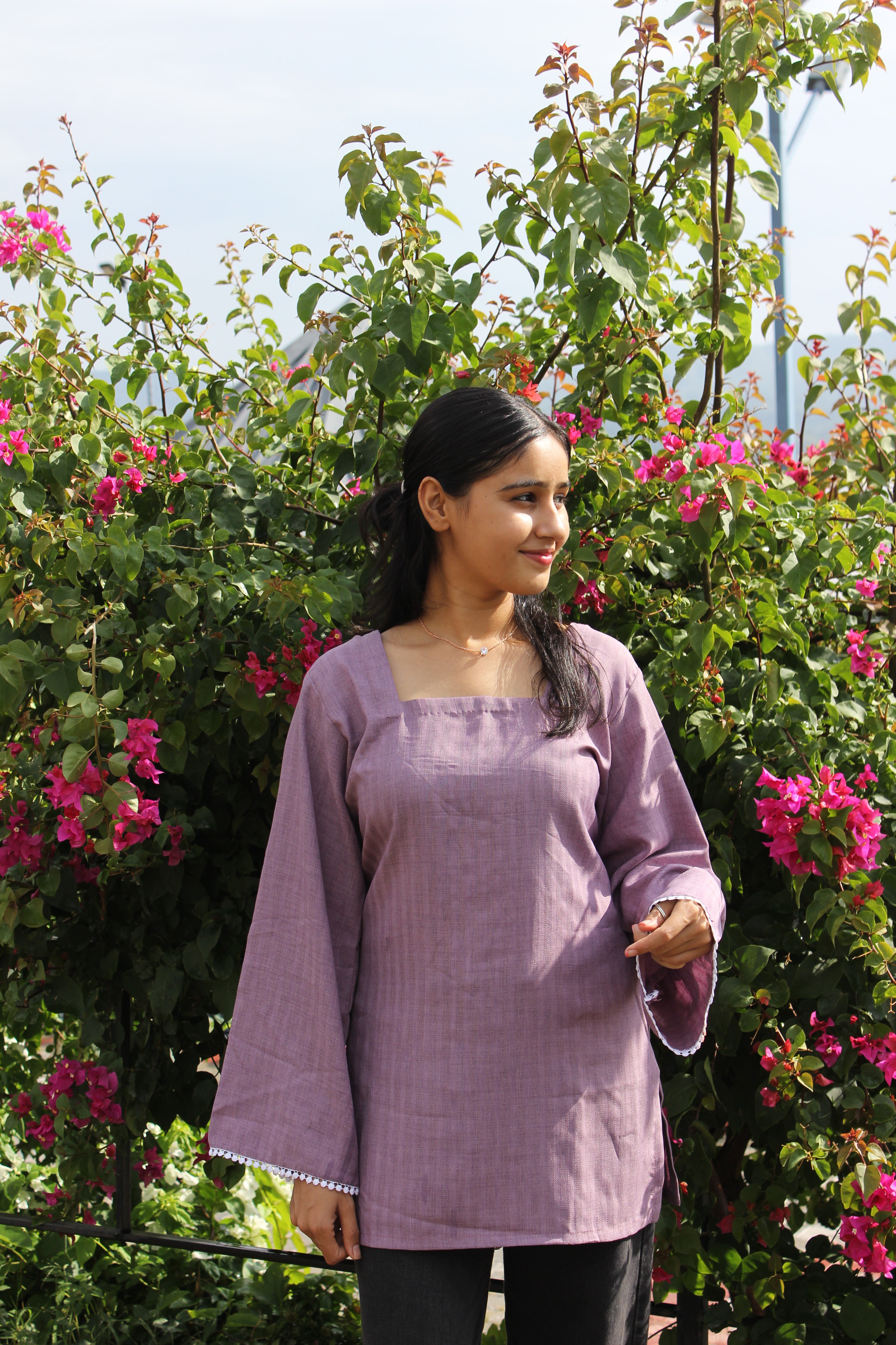 Vintage Rose Corset Style Short Kurti