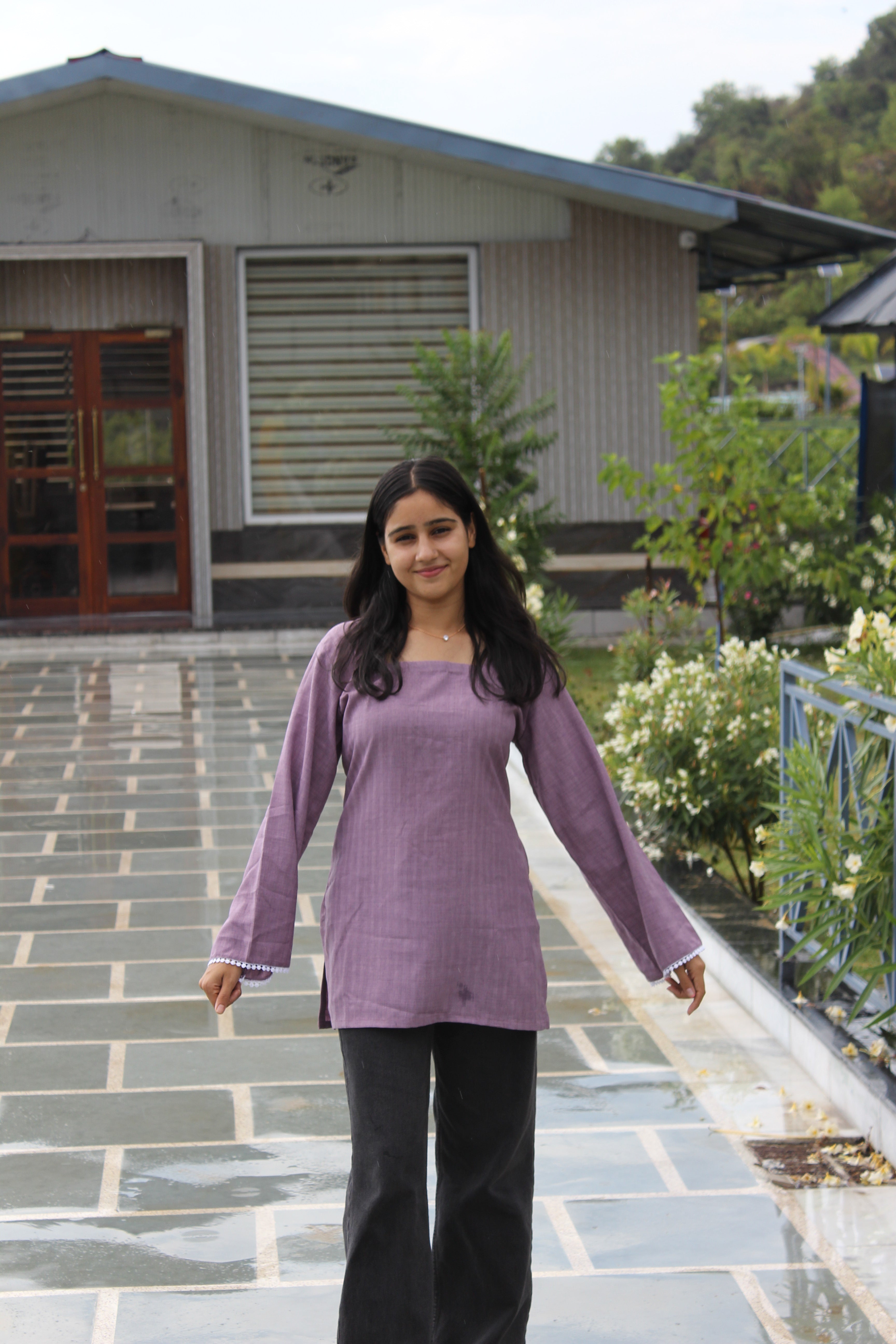 Vintage Rose Corset Style Short Kurti