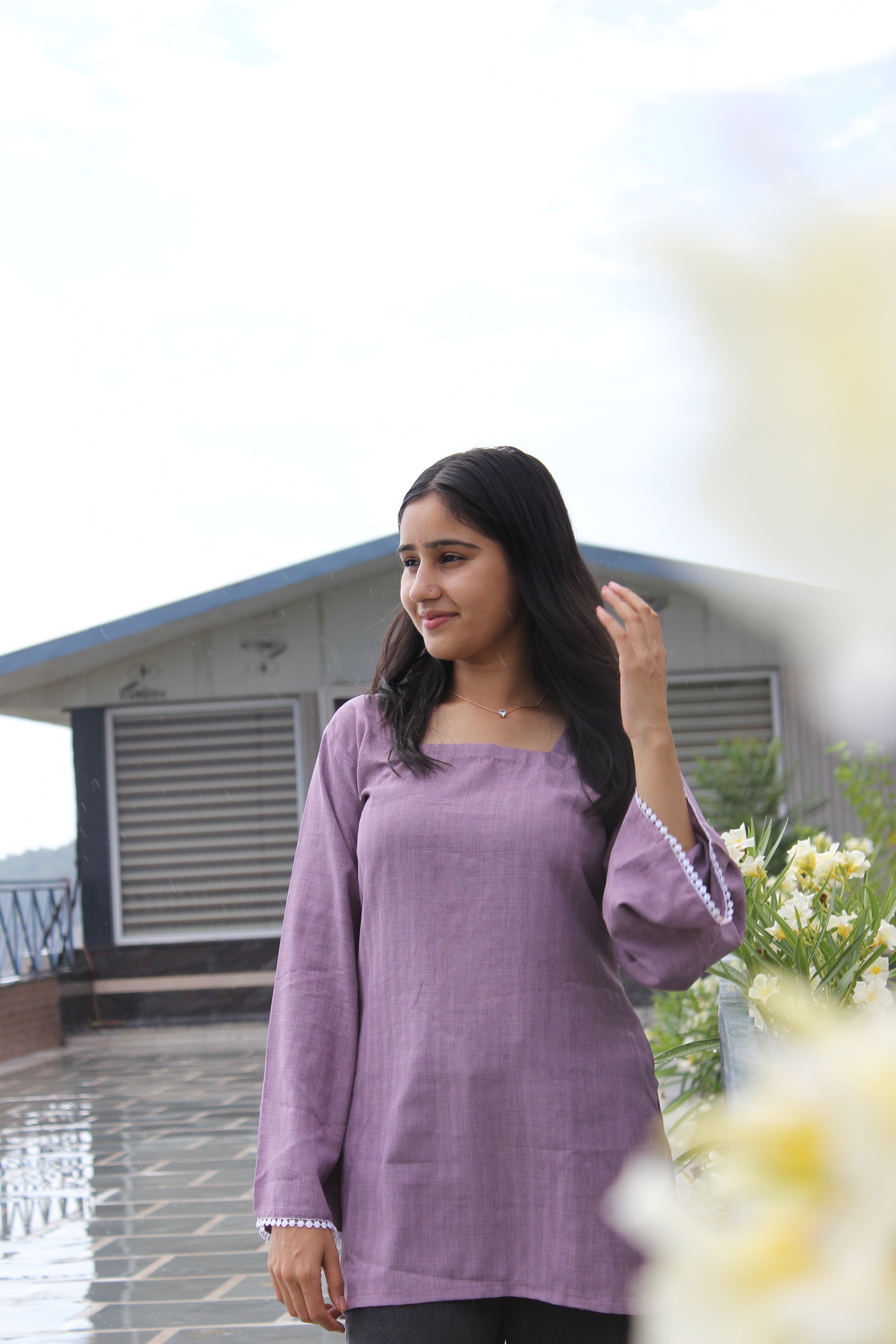 Vintage Rose Corset Style Short Kurti
