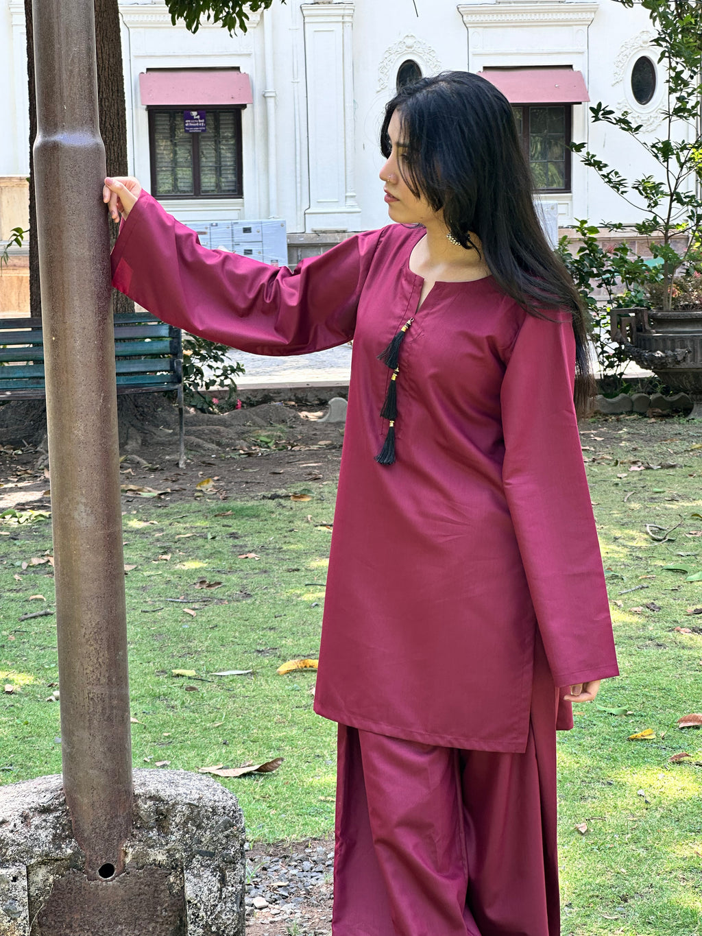 Vintage Wine Farsi Salwar Set